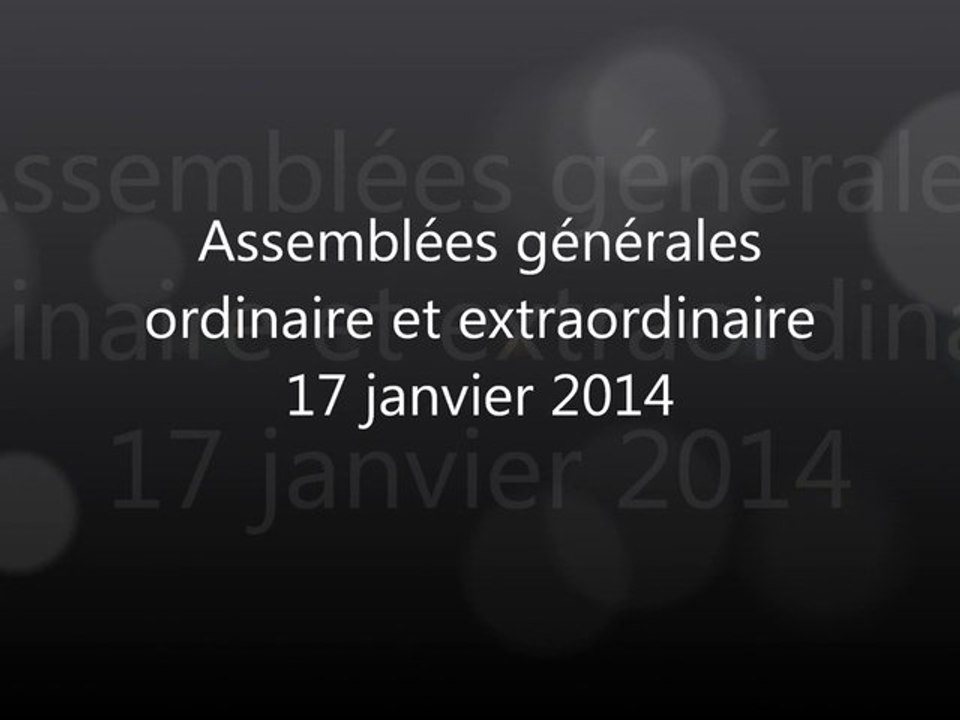 AEP Châteaurenaud - AGE et AGO 17 janvier 2014