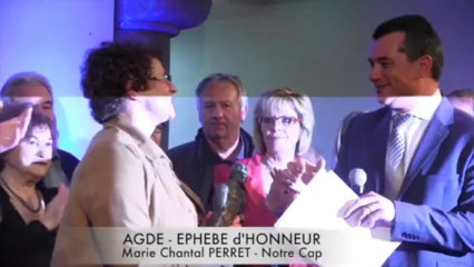 CAP D'AGDE - 2014 - Marie-Chantal PERRET recoit un  EPHEBE D'HONNEUR 2014 de la VILLE d'AGDE