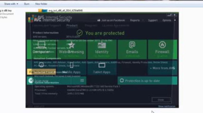 Activate AVG Internet Security 2014 key Valid Until 2018