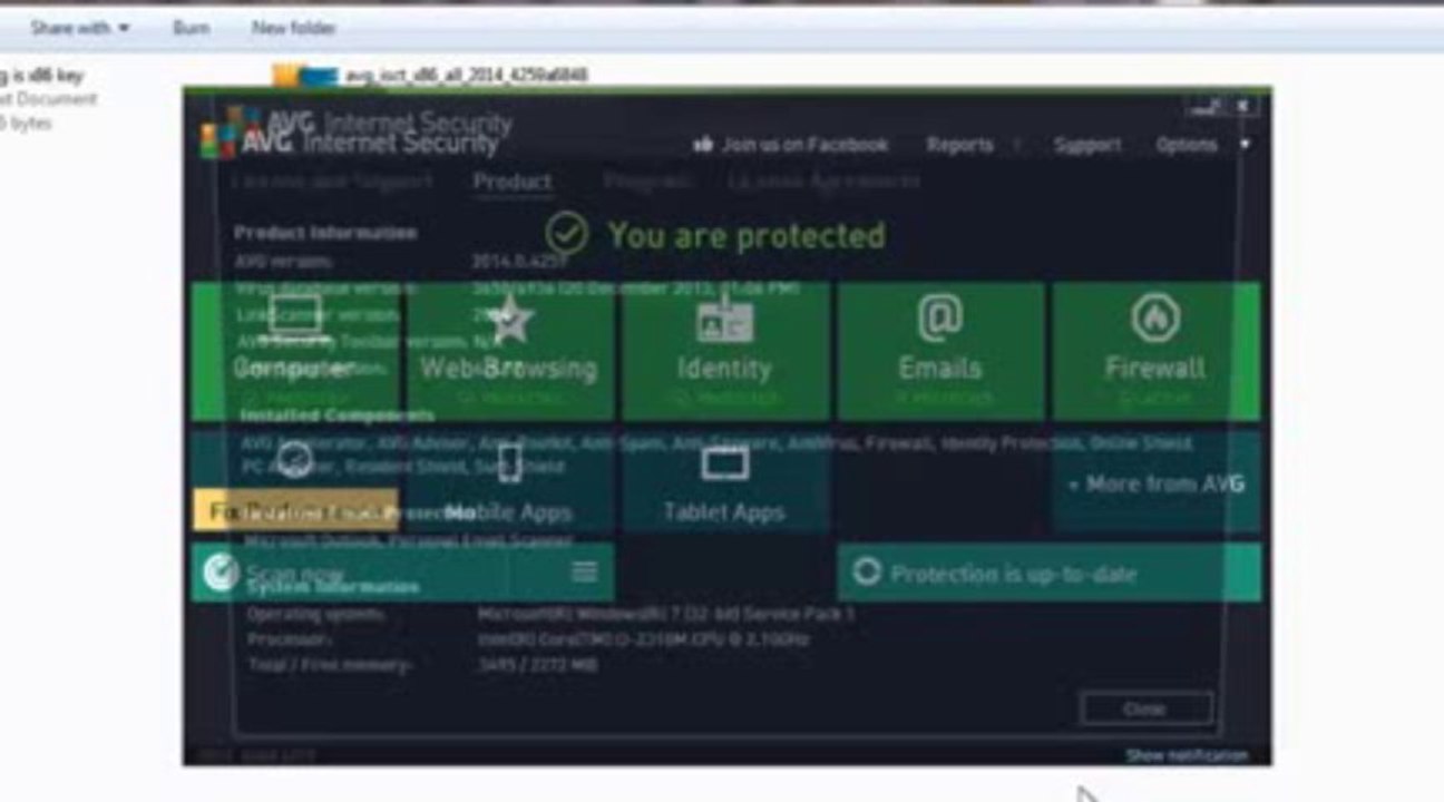 Activate AVG Internet Security 2014 key Valid Until 2018