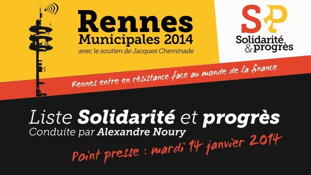 Conférence de presse d'Alexandre Noury, Liste Solidarité et progrès pour Rennes