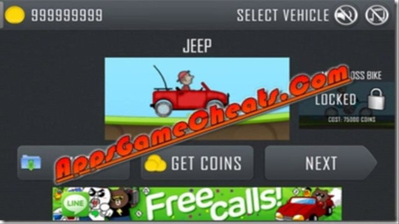 Hill Climb Racing 999 (Gold Coins) and (Gas) Cheat - Running Ios, Android or Windows 8, No Survey