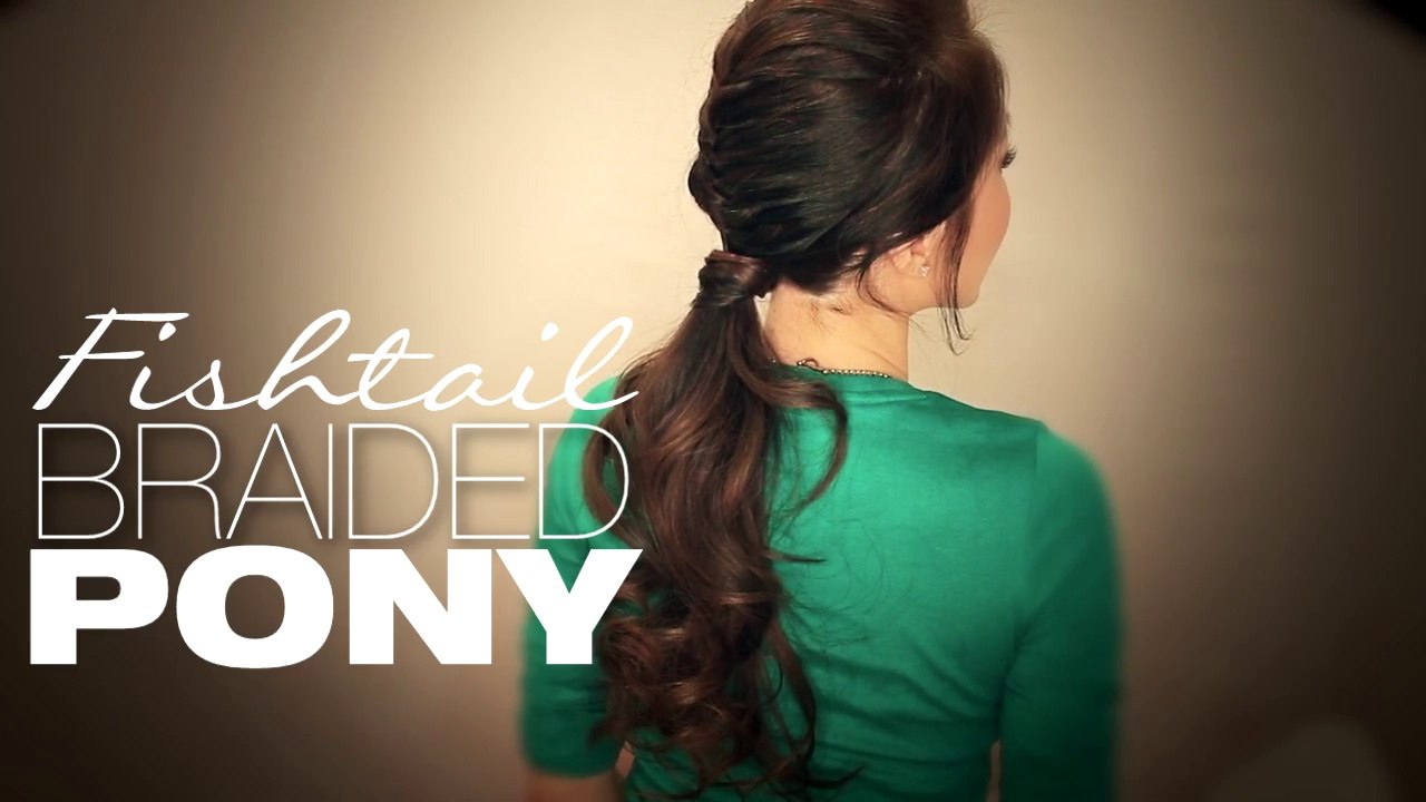 How to create a half French fishtail braid ponytail hairstyles tutorial