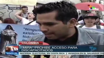Colombianos con discapacidad marchan contra la discriminación del MIRA