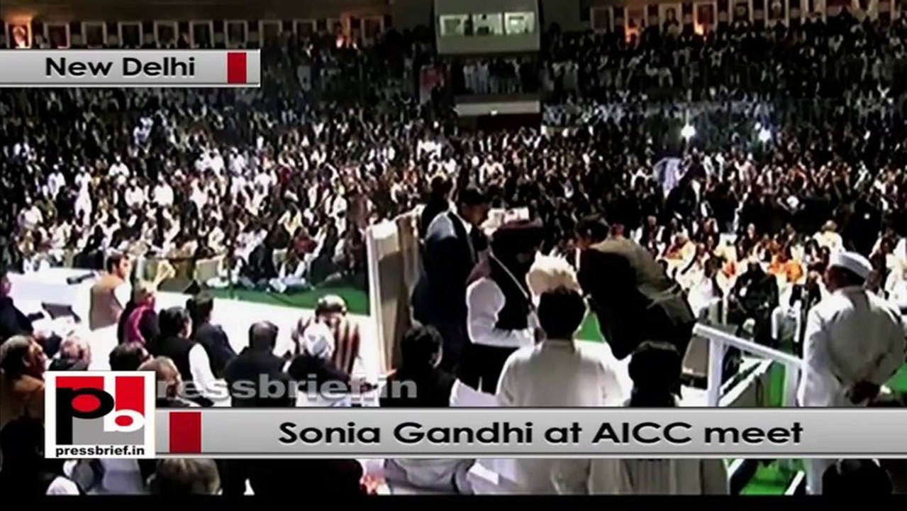 Sonia Gandhi at AICC session: Decision regarding Rahul Gandhi’s PM candidature is final