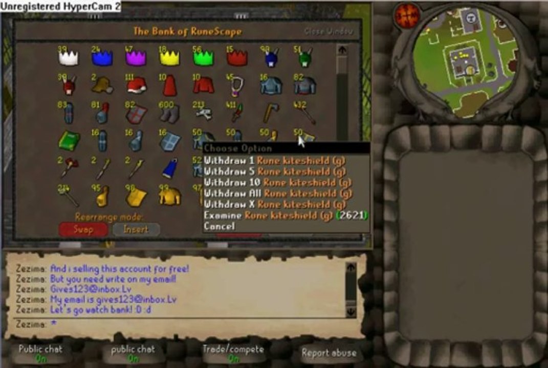GameTag.com - Buy Sell Accounts - Runescape zezimas bank selling account for free