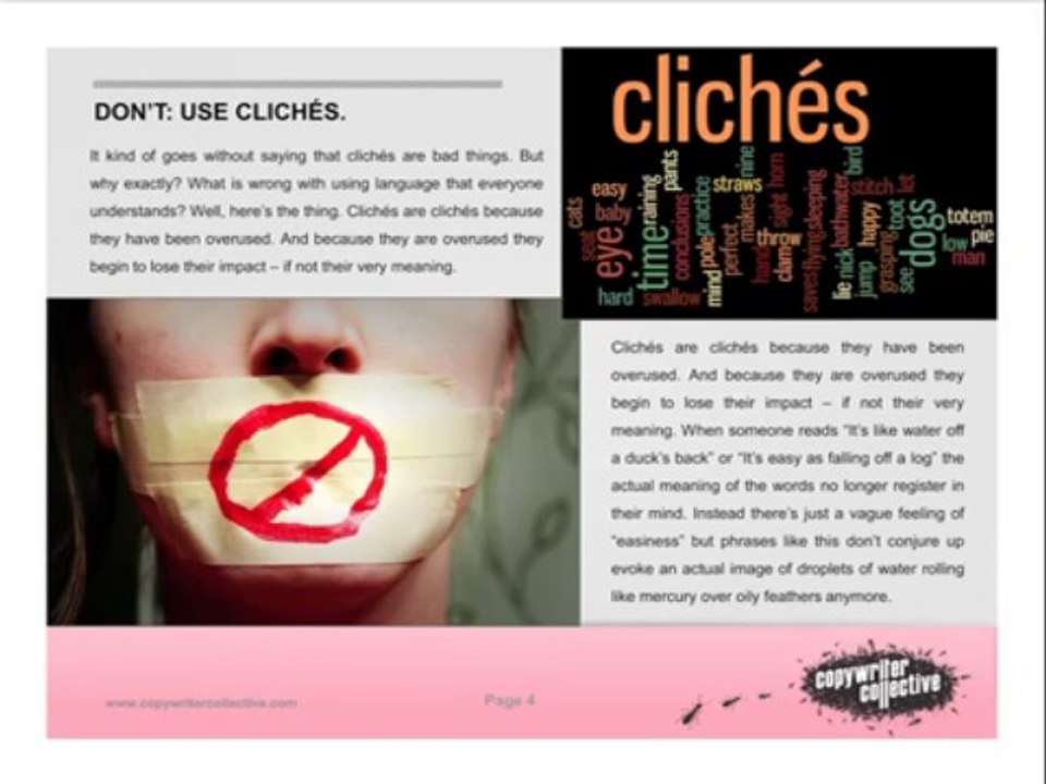 Copywriter Collective - Copywriting do's and don'ts (Pt II - the don'ts)