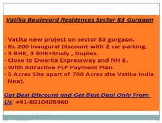 Vatika Soft launch((8010405960)))Sector 68 Gurgaon Residential Apartment