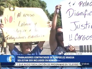 Trabajadores eventuales de Corpoelec en Maracay exigen dejar de ser tercerizados