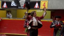 Famous Spanish bullfighter celebrates win in Medellin, Colombia