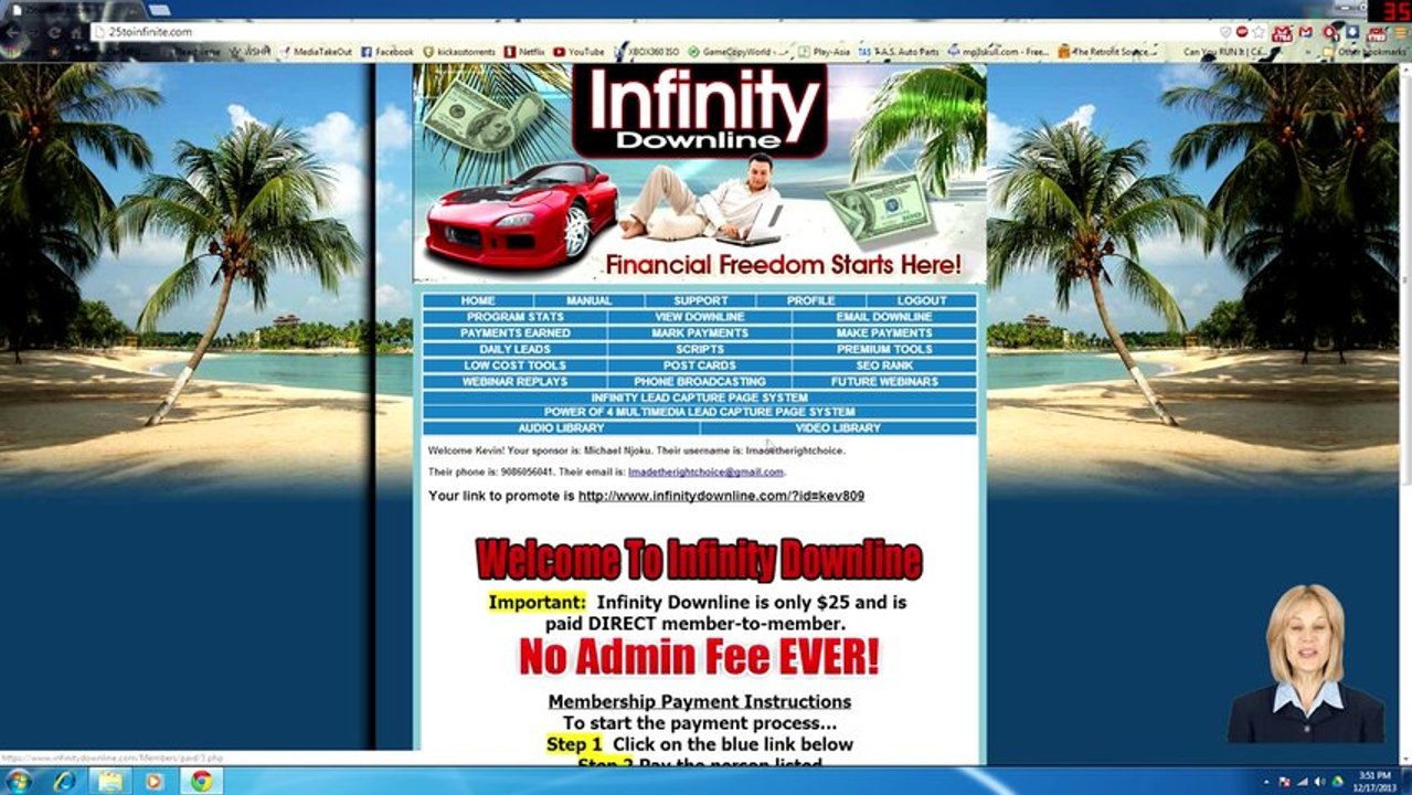 Infinity downline steps to join