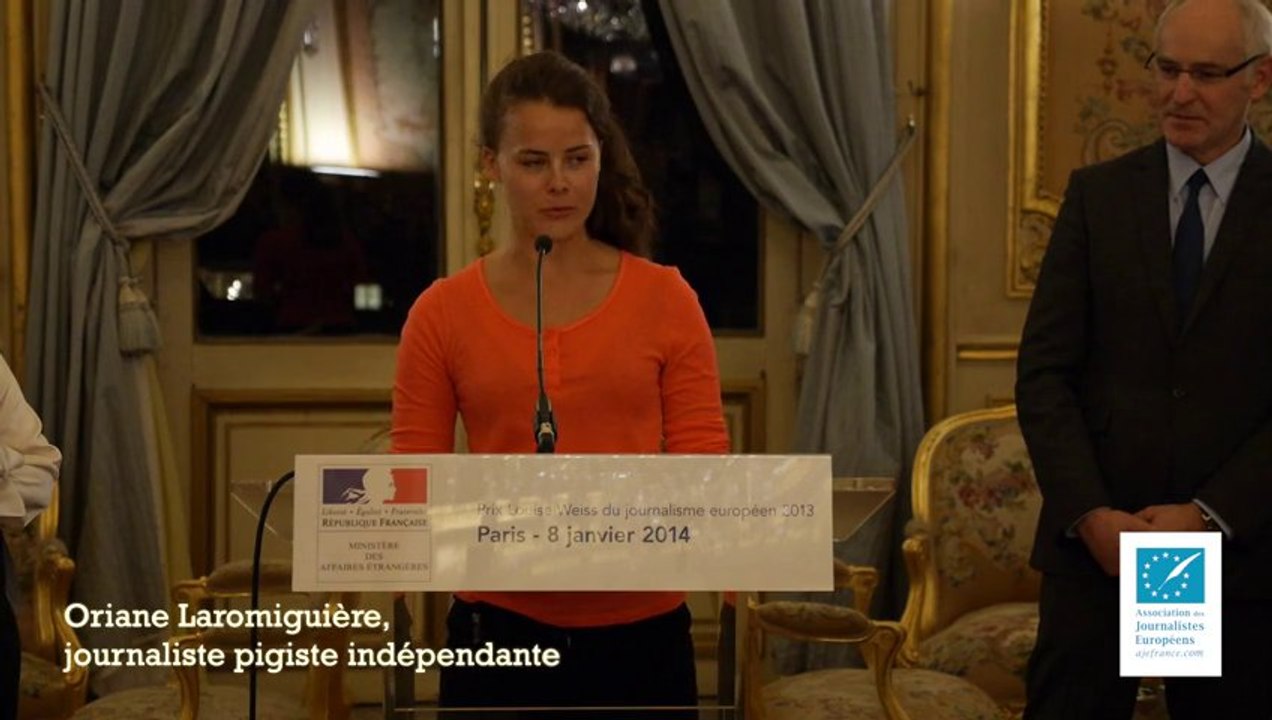 Interview d'Oriane Laromiguière, lauréate 2013 du Prix Louise Weiss du journalisme européen