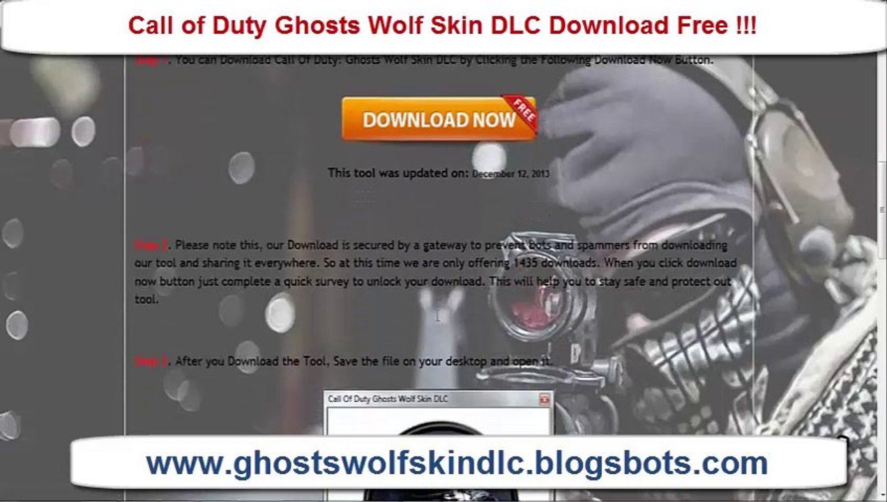 Download Call Of Duty Ghosts Wolf Skin DLC For Free