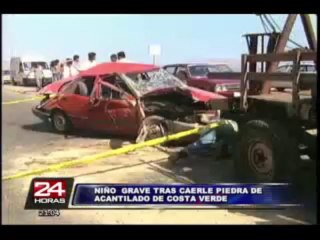 Niño quedó gravemente herido tras caerle una piedra en la Costa Verde