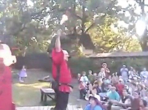 He can catch a knife on fire... Crazy guy!