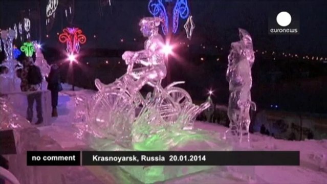 Ice and snow sculpture festival in Siberia attracts teams from five countries