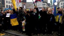 Ukraynalı muhalifler Brüksel'de gösteri yaptı