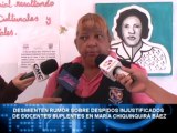 Desmienten rumor sobre despidos injustificados de docentes suplentes en la E.B.E. María Chiquinquirá Báez. 25.09.13