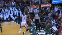 Celtics at Heat - January 21, 2014 - Birdman reverse putback dunk