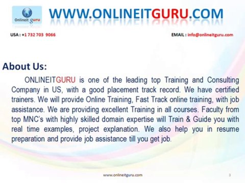 ONLINEITGURU offers online cognos training, cognos online training with 12+years real time experts,100% live projects,24/7 lab asseses.