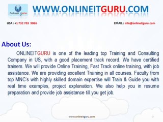 ONLIEITGURU offers online COGNOS TM1 training with  12+Expert, 100%Live  Projects ,Free DEMO ‘s  USA,UK,Canada, Australia, India, Singapore   all  the  world.