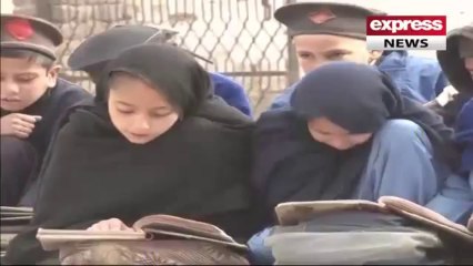 Children in Mardan getting  education in graveyard