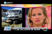 Karla Tarazona y Christian Domínguez salvaron de morir en violento accidente