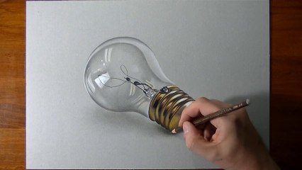Crazy realistic drawing how to draw a lightbulb