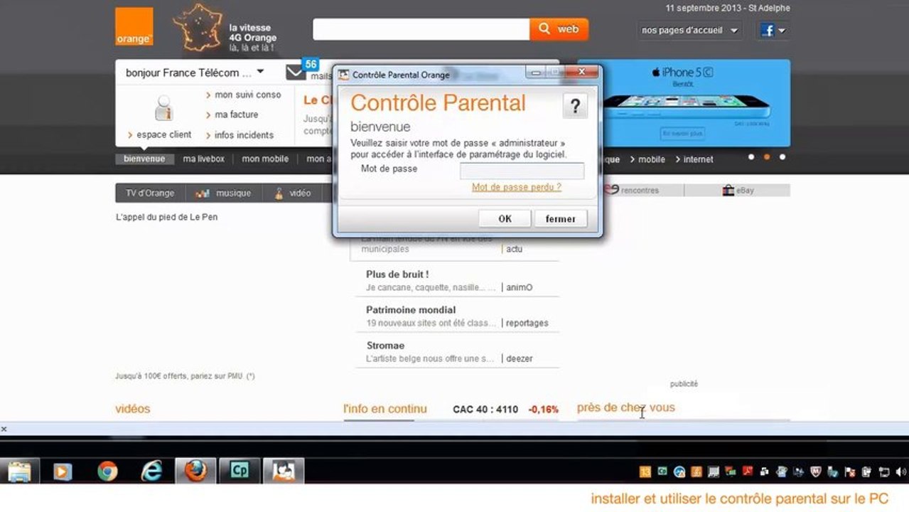 Installer et utiliser le contrôle parental d'Orange sur le PC