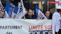 Saint-Brieuc. Les policiers manifestent devant le commissariat