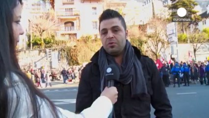 Esad taraftarları ve aleyhtarları Montrö'de karşı karşıya