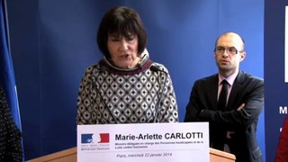 Handicap : extraits de l'intervention de Marie-Arlette Carlotti - 22 janvier 2014