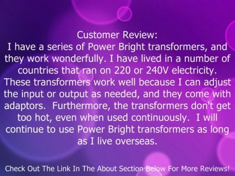 Power Bright VC1500W Voltage Transformer 1500 Watt Step Up/Down converter 110/120 Volt - 220/240 Volt Review