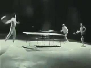 Bruce Lee Plays Ping Pong With Nunchuks