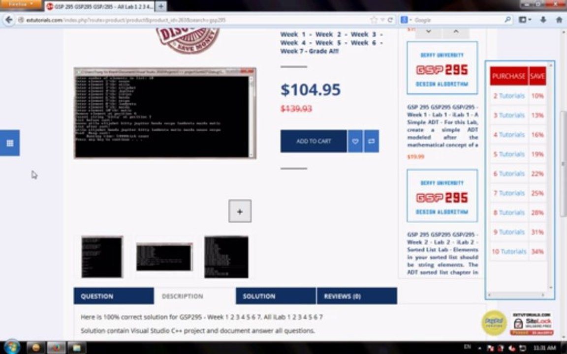 GSP295 - GSP 295 - Entire Course - http://extutorials.com/index.php?route=product/product&product_id=164