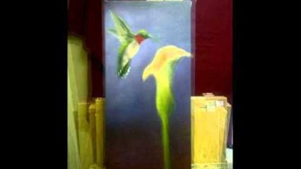 Hummingbird & Calla Lily - Semi Time Lapse - Acrylic Painting