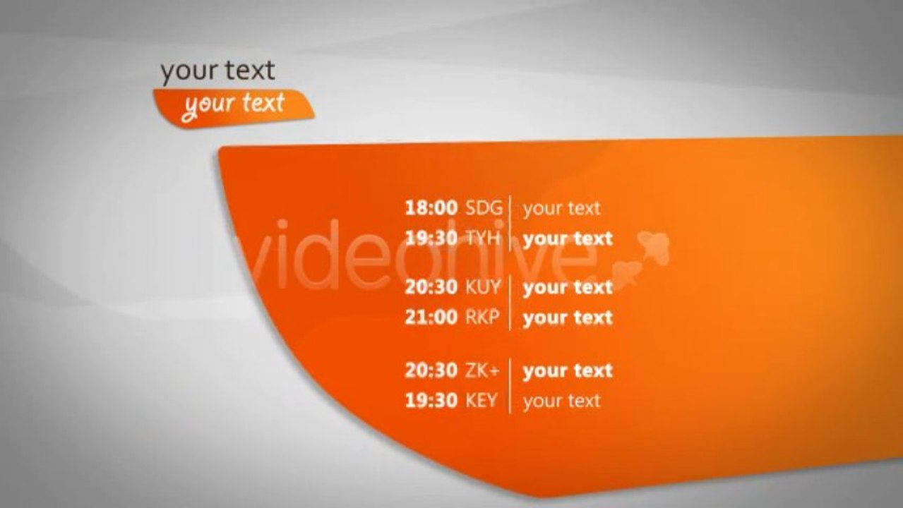 TV Listings - After Effects Template