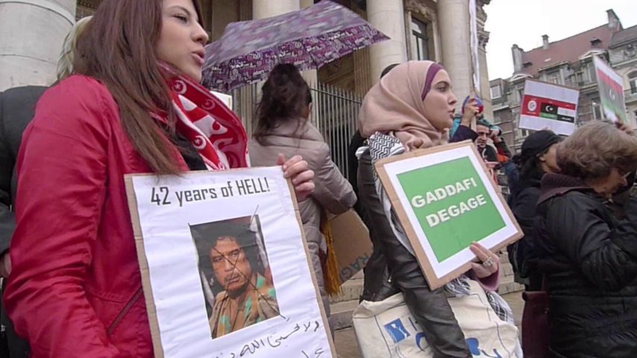 25 02 11 Bruselas protestas contra Gadaffi apptv