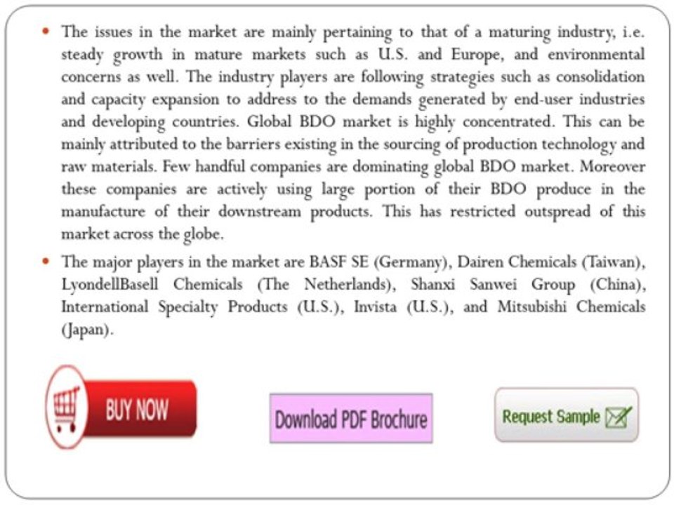 Global 1 4- Butanediol Market worth $7 5 Billion by 2017