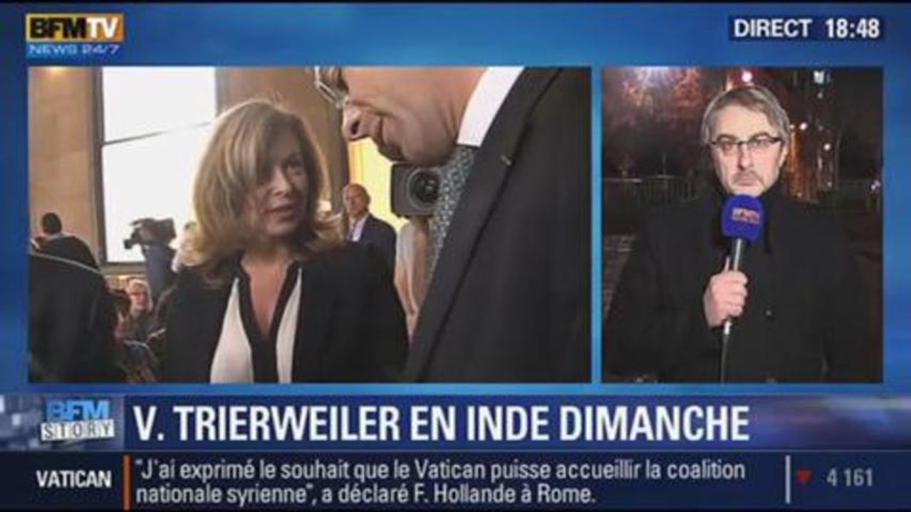 BFM Story: Les objets de la visite de Valérie Trierweiler en Inde - 24/01