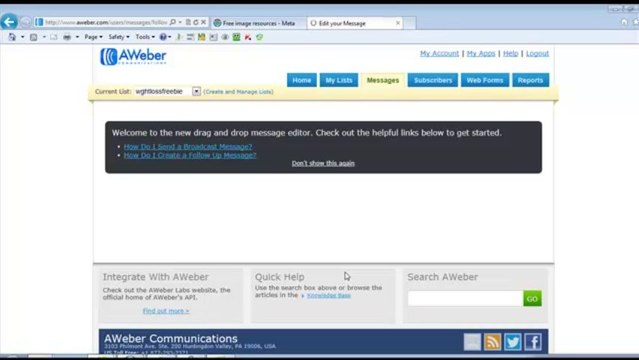 1-How to Setup Followup Message in Aweber Autoresponder-money making site