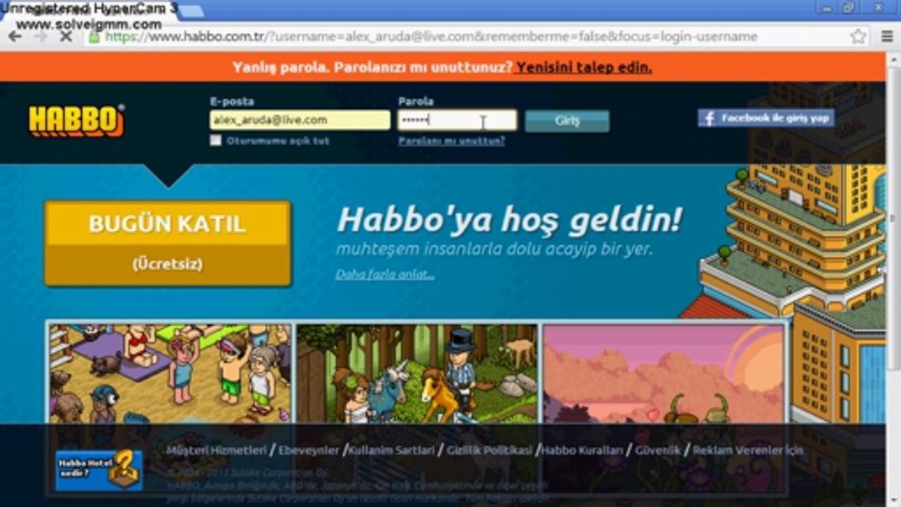 Habbo Hotel Şifre Değiştirme