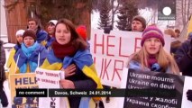 Ukraine protests hit Davos
