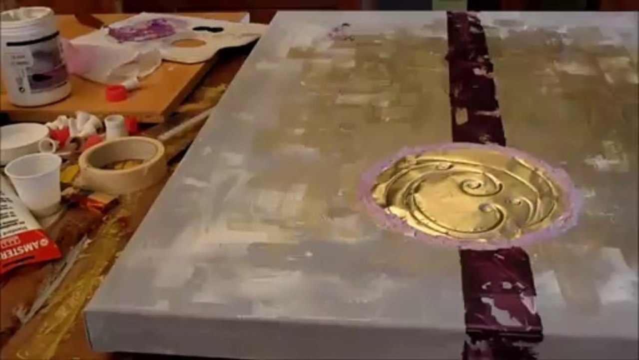 tableau abstrait peinture acrylique violetta purple speed painting #1