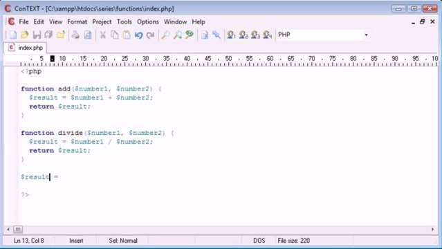 32 - Functions with a Return Value inside php on Gegasoft