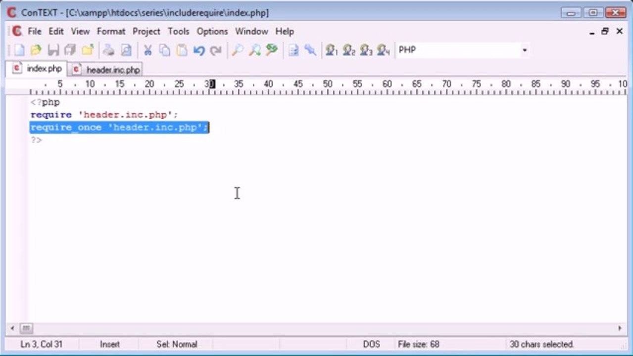 43 - include_once and require_once functions inside php on Gegasoft