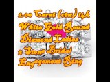 14k White Gold Round Diamond Ladies 3 Stone Bridal Engagement Ring Matching Band Set 2 CT