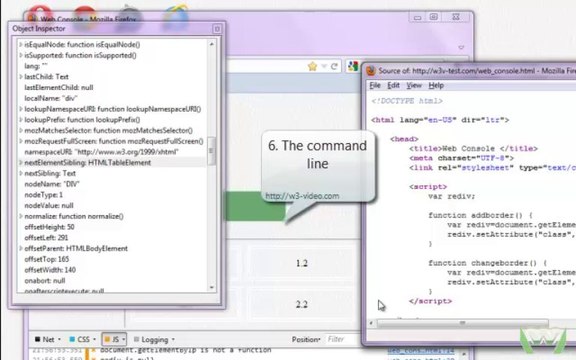 Web Console in Firefox, visit w3-video.com for more tutorials