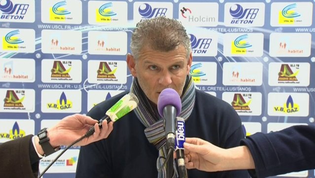 Conférence de presse US Créteil - SM Caen (1-2) : Jean-Luc VASSEUR (USCL) - Patrice GARANDE (SMC) - 2013/2014