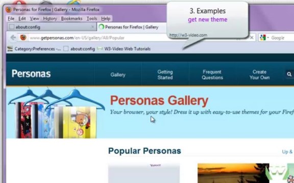 about:config in Firefox, visit w3-video.com for more tutorials